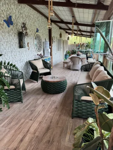 Jogo na cor verde em tricô Náutico, sofá de 5 lugares 