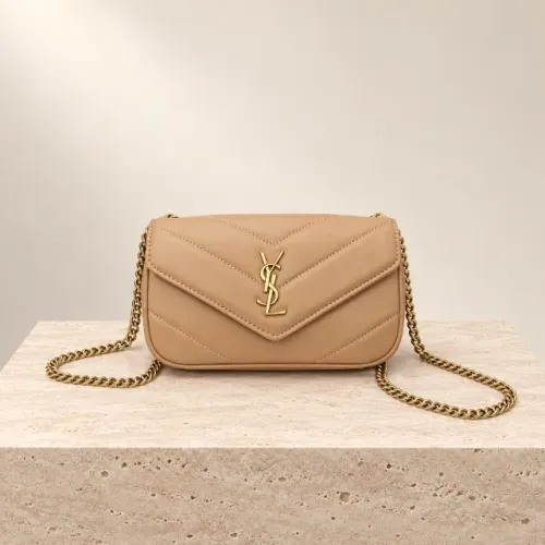 Bolsa em couro YSL Bege