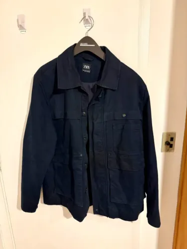 Jaqueta zara utility azul-marinho