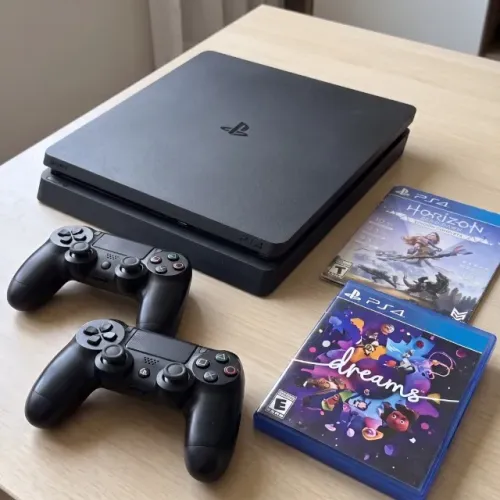 PS4 Slim 1TB Impecável Playstation 4 + 2 Jogos + 2 Controles PS4 em até 12x