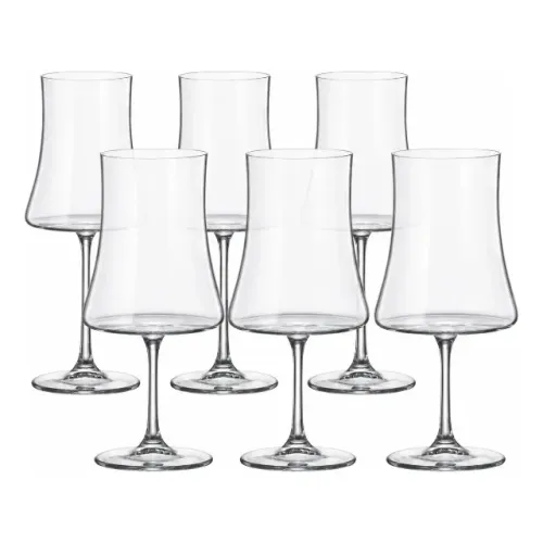 Jogo 6 Taças Vinho Somellier Cristal Bohemia 660ml Titanium