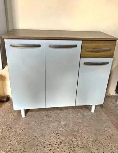 Mega! Balcão de Cozinha 0,91m 3 Portas 1 Gaveta (Novo) Entrega Grátis! 