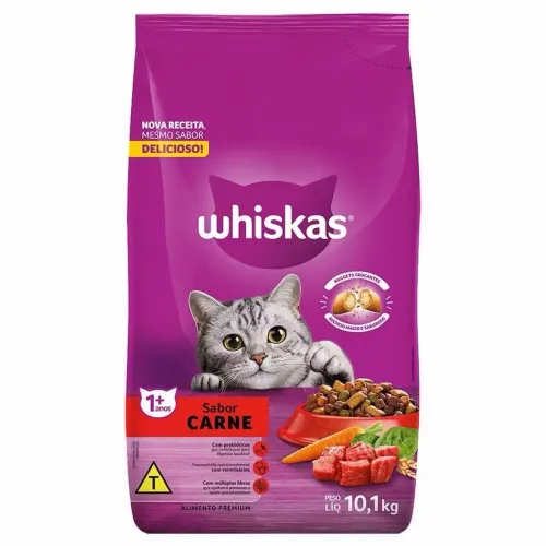 Ração Whiskas Gato Adulto Carne 10kg - Lacrada