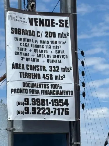 VENDE-SE SOBRADO COMERCIAL 200M, MAIS RESIDENCIA 132 M