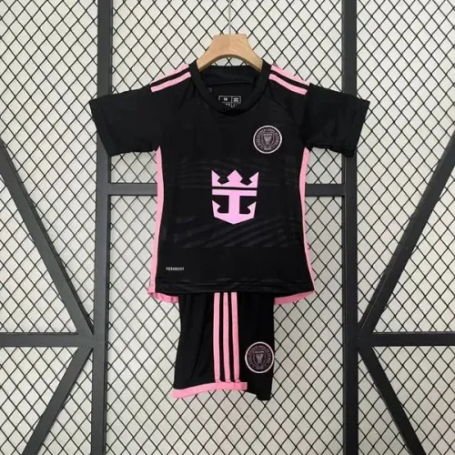 Conjunto Infantil Inter Miami Away II preto/rosa 24/25 tamanho 26 10/11