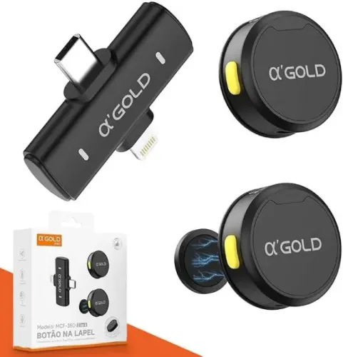 Microfone Lapela Sem Fio Magnético para Iphone e Android Mcf-38a *novo*