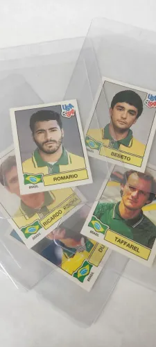 Lote 5 figurinhas Copa 1994 Romário Bebeto Taffarel Dunga Ricardo Rocha