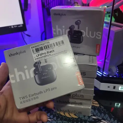 Fone Lenovo LP3 Pro TWS Earbuds - Novo, Lacrado e Pronto para Uso (Preto)