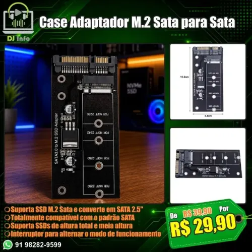 Case Adaptador M.2 Sata para Sata