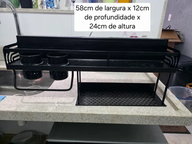 Suporte prateleira para cozinha - temperos e facas