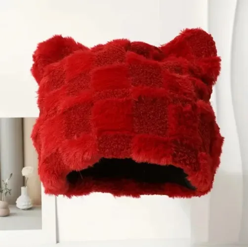 Gorro Vermelho Streetwear Com Orelhas Trap Fashion Drip