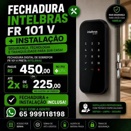 Instalação + Fechadura Intelbras Fr 101