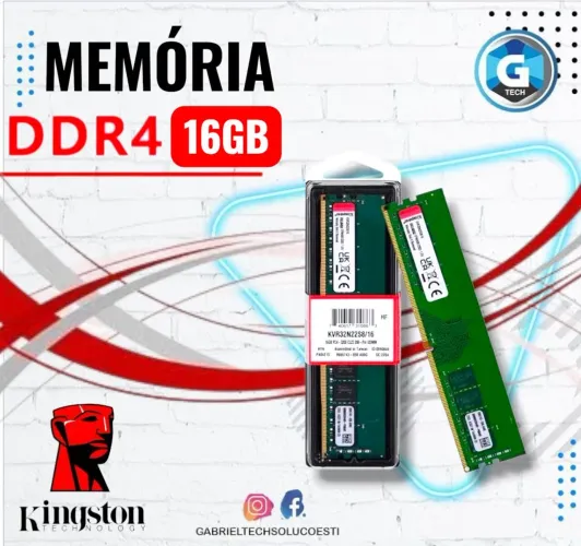 Memória Servidor Kingston, 16GB, 3200MHZ, DDR4, PC4, ECC, CL22, 288-Pin Rdimm, 2RX8 Hynix