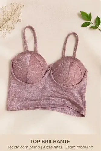 Top Brilhante Rosa (Tamanho P)