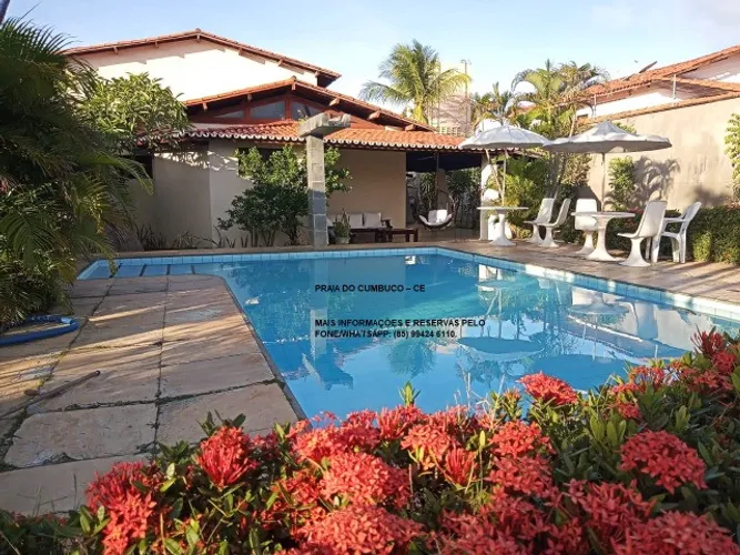 Cumbuco-Casa com piscina, deck e churasqueira a 50 m da praia R$ 999,00/diaria