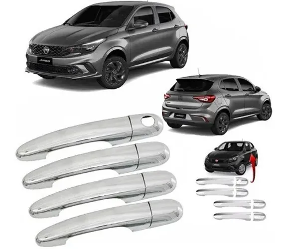 Kit Aplique Cromado Capa Maçaneta Fiat Argo 2017 à 2020