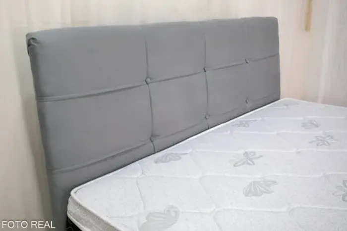 Cabeceira Casal Eslovênia Veludo Cinza Até 12x - Frete Grátis
