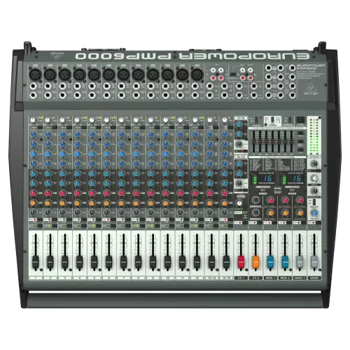 mesa de som profissional behringer pmp-6000 com 2 amplificadores de 1600-Watt rms