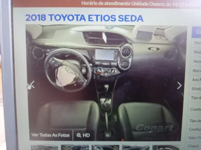 Sucata Etios 2019 1.5 28.000km