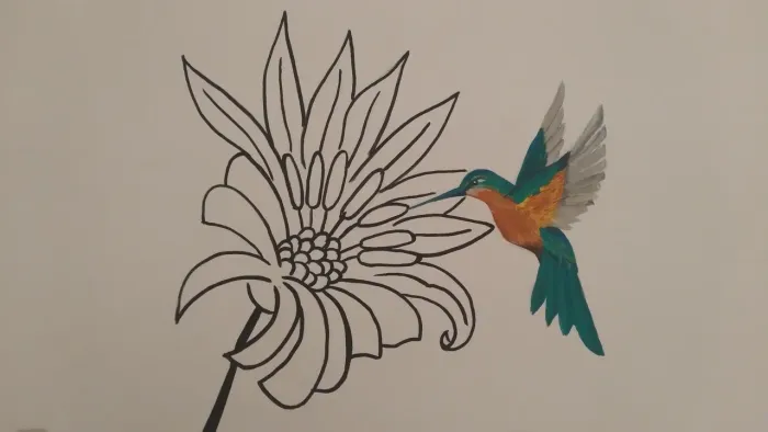 Desenho floral em paredes