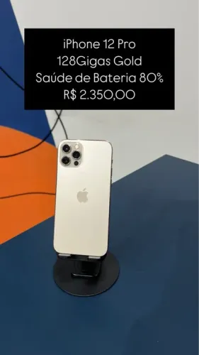 Vendo iPhone 12 Pro 128GB Gold saúde de bateria 80% | Loja Física |