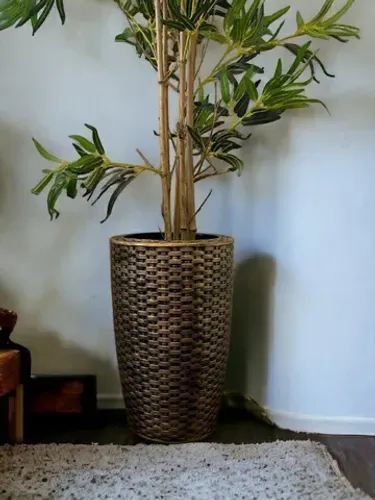 Vaso Decorativo de Chão Rose Dourado Novo Sala 