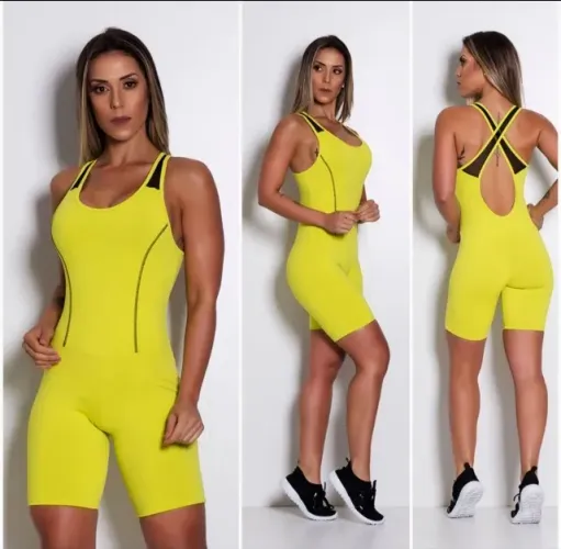 Macaquinho Fitness Verde Limão - Novo com Etiqueta