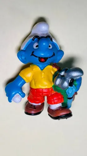 Smurf Jogador de Golf - Schleich boneco miniatura altura 5 cm (made in Germany / Alemanha)