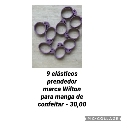 9 elásticos prendedor marca Wilton para manga de confeitar
