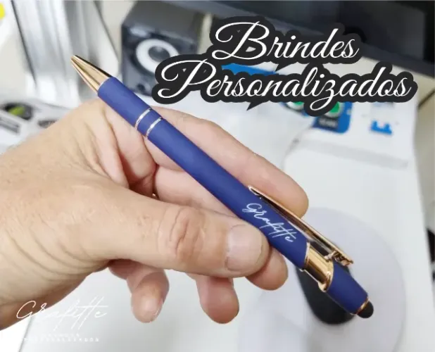 Gravação á laser!! Caneta em metal com sua logo gravada