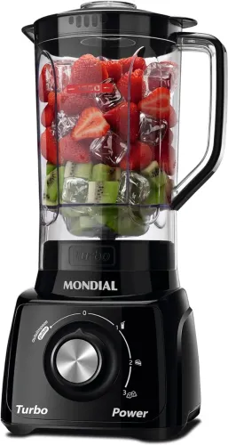 Liquidificador Mondial Turbo Power L-99, 2,2 litros, 550W, c/ filtro - 110V (NOVO)