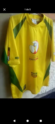 Camisa comemorativa do Brasil GG Copa do Mundo de 2002, Brasil jornal O Lance Raridade 