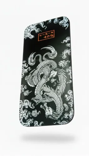 Mousepad Premium de Couro Dragão Oriental - Decoração Exclusiva para Setup Gamer/Office