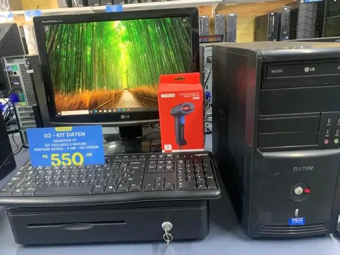Kit Pdv Comercio em Geral!! Cpu, Monitor, Mouse, Teclado