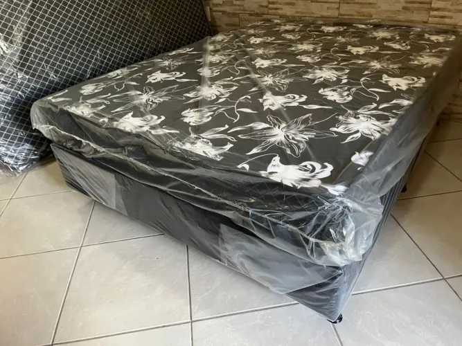 Cama box casal de espuma 100% 1.88x1.38