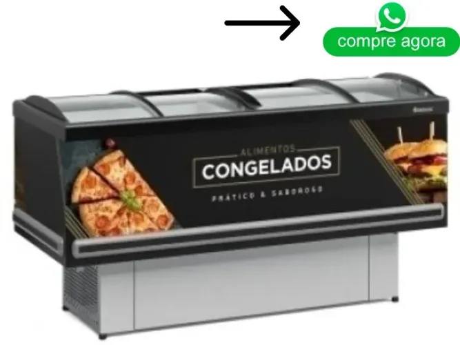 Ilha de Congelados 2M vidro Curvo Gelopar