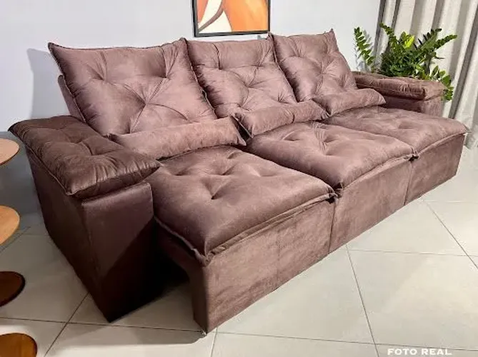 Sofá Retrátil e Reclinável 2,75 extra macio promoção várias cores
