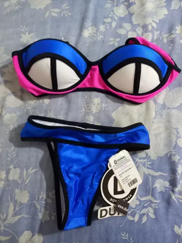 Biquini Colorido Color Block Neon P 