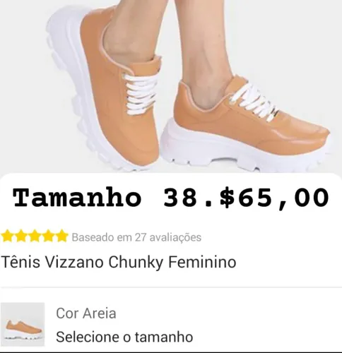 Tênis Vizzano Chunky Feminino 38
