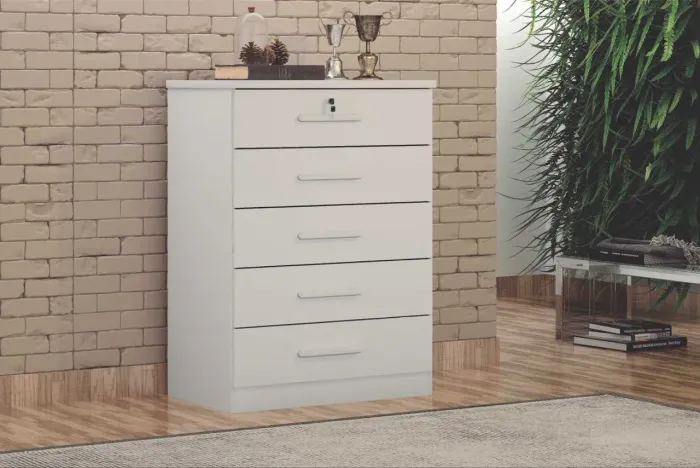 Cômoda Áustria 5 Gavetas - Entrega Rápida