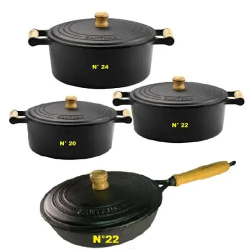 Conjunto de Panelas de Ferro Fundido Santana - 4 Peças