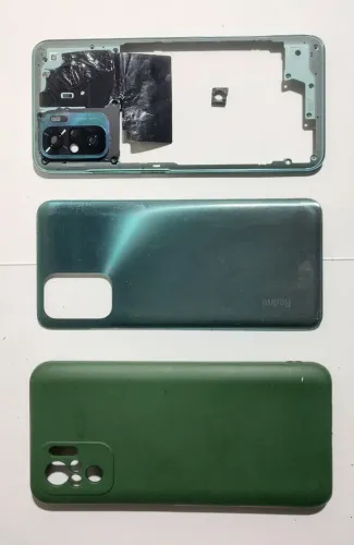 Traseira completa REDMI Note 10: Tampa + Lente + carcaça + gaveta chip + capinha