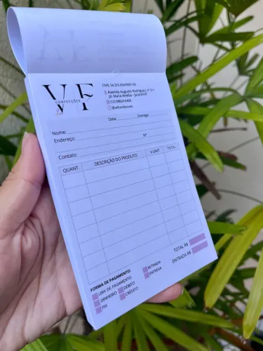 Kit com 3 unidades - Talão Bloco de Pedidos Notas Personalizado 
