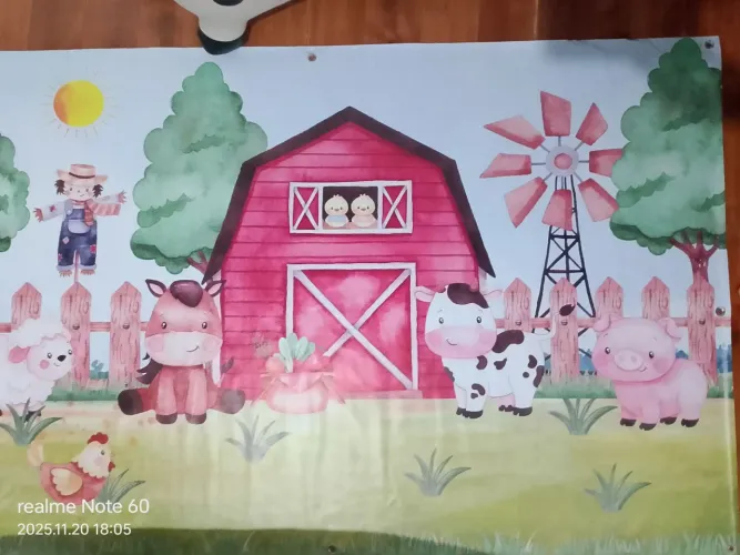 Painel fazendinha em lona 