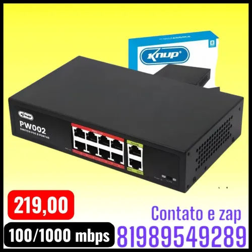  Switch PoE da  Knup, modelo PW002. 