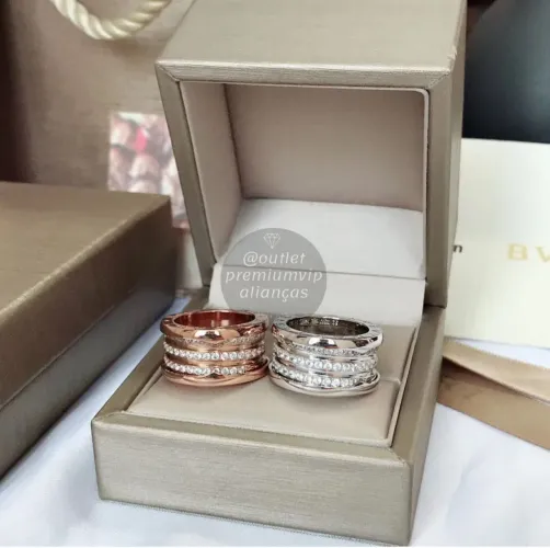 Aliança bvlgari com kit embalagem original 