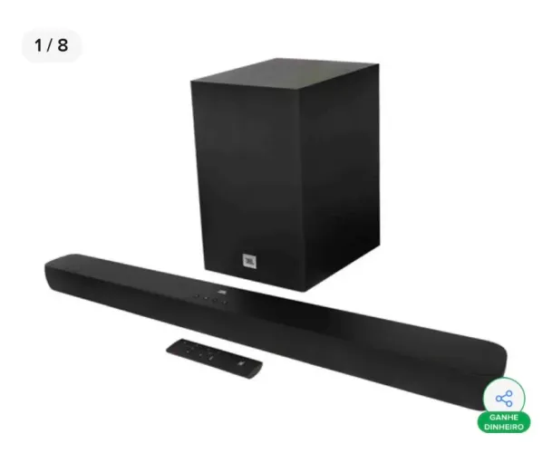 Soundbar Jbl Cinema 2.1 Sb180 Com Bluetooth,sem Fio Preto 127/220v 40hz-20khz