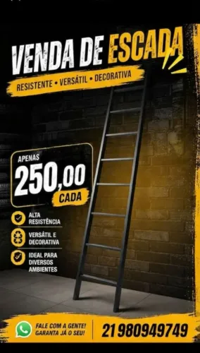 Escada Profissional em Metalon 3 Metros