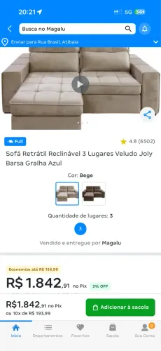 Vendo sofá retrátil e reclinável (NOVO)
