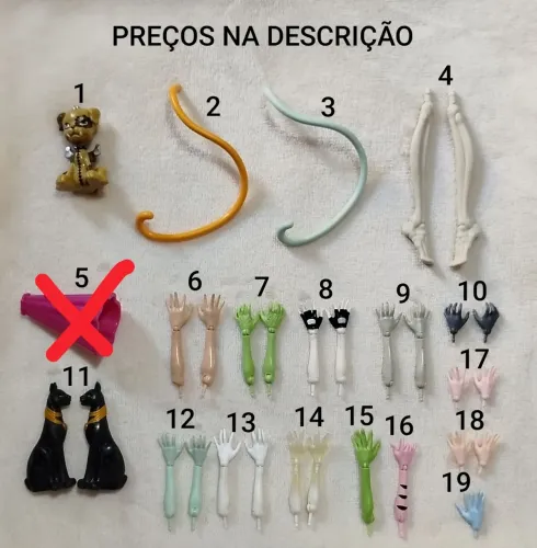 Acessórios variados Monster High (LEIA A DESCRIÇÃO)